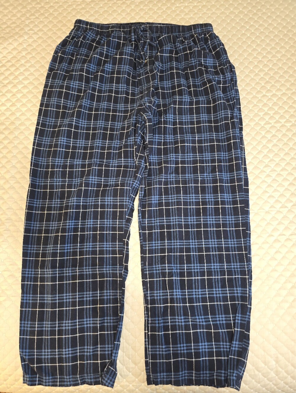 XXL - Covington Blue Plaid Drawstring Lounge Pants (PRE-LOVED)